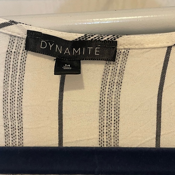 Black and White Pinstripe Dynamite Top - Picture 2 of 3